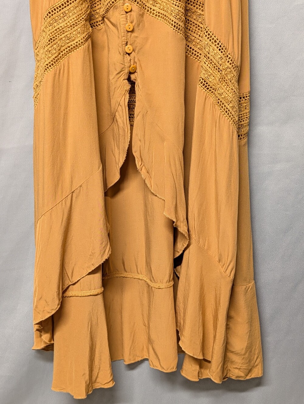 Cupshe Sleeveless Golden Mustard High-Low Maxi Dress Size Medium - Picture 4 of 9